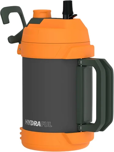 Vista 14 de Hydraful - Jarra de galón, botella de agua grande de acero inoxidable con aislamiento al vacío de triple pared de 128 onzas, botella de agua grande