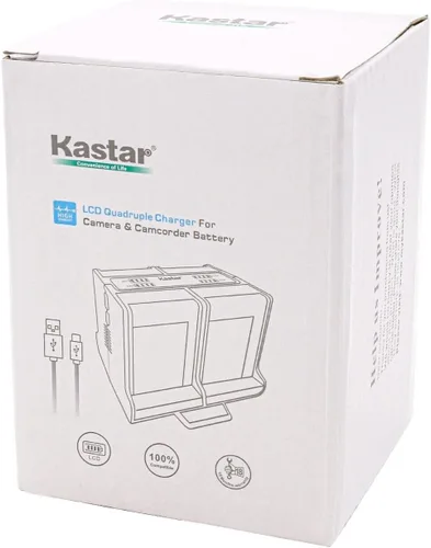 Vista 5 de Kastar Cargador de batería cuádruple compatible con NEZINI Full HD 1080P 36MP 2.4 pulgadas LCD Vlogging cámara para niños, cámara compacta