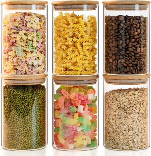 Vista 9 de YUNCANG Tarros de almacenamiento de vidrio, PAQUETE DE 2 - 108oz/3200ml Recipientes de almacenamiento de alimentos de vidrio transparente con tapa