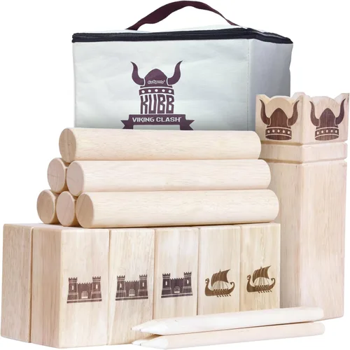 GoSports Kubb Yard Game Set - Choose Regulation or Backyard - Kuub Viking Chess Outdoor Game