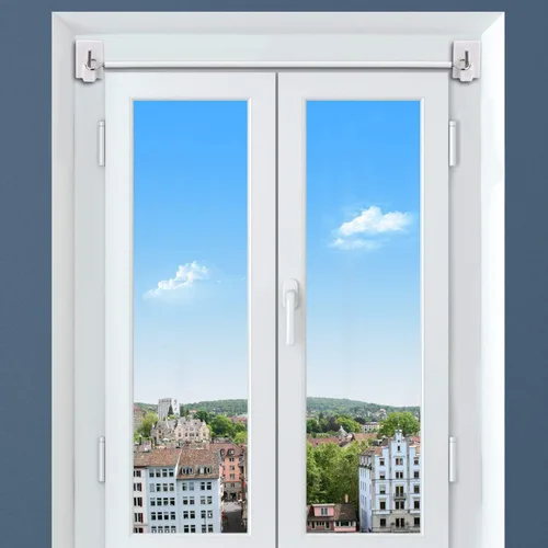 Vista 7 de Shappy Alambre de cortina con ganchos autoadhesivos, 19.7 ft, 20 pies, 8 pares de ganchos y ojos para barra de cortina de red