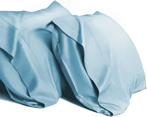 WishSmile Juego de 2 fundas de almohada estándar refrescantes, transpirables, frescas, sedosas, suaves, de rayón derivado de tela de bambú,