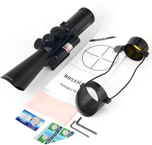 Vista 7 de UUQ 3.5-10X40 Iluminado Rojo/Verde Mil Dot Rifle Alcance W/Rojo Laser Sight Fit 0.787 in Picatinny Rail