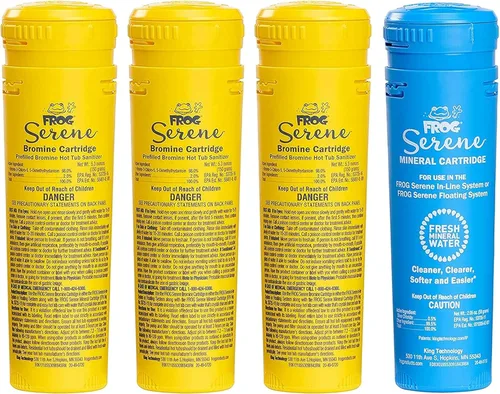Kit de cartuchos de recambio de minerales y bromo FROG Serene para uso con sistema de desinfección flotante FROG Serene - Precargado para