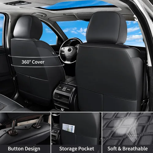 Vista 3 de Huidasource Fundas de asiento para Chevy Silverado 1500, fundas de asiento Silverado, GMC Sierra Pickup 1500 2007-2013 y 2019-2025, 2500HD 3500HD