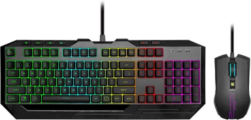 Vista 3 de Cooler Master Devastator 3 RGB Teclado para juegos Combo de teclado y mouse, teclado RGB de 6 zonas, rollover de 26 teclas, mouse ambidiestro