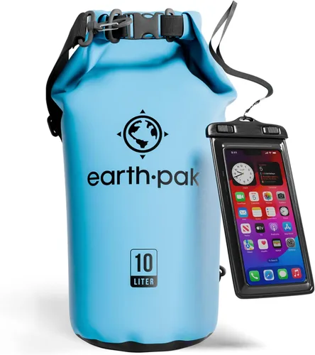 Vista 69 de Earth Pak Bolsa Seca Impermeable - Mochila Impermeable de Cierre Enrollable Superior Mantiene el Equipo Seco para Kayak con Funda Impermeable