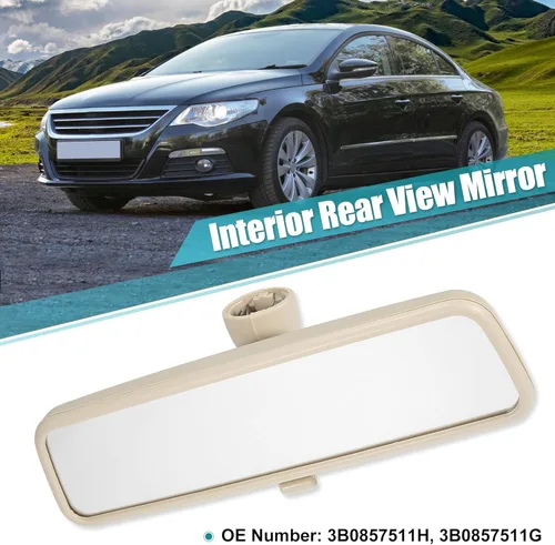 Vista 2 de X AUTOHAUX Espejo retrovisor interior del coche espejo retrovisor interior beige para Volkswagen Passat B5 1999-2001 para Jetta MK4 1999-2005