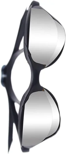 BESTonZON Professional Swim Goggles Anti-fog Wide View Swimming Glasses Silver Mirror Coating Black Frame Adult Swimming Equipment for Men and Women