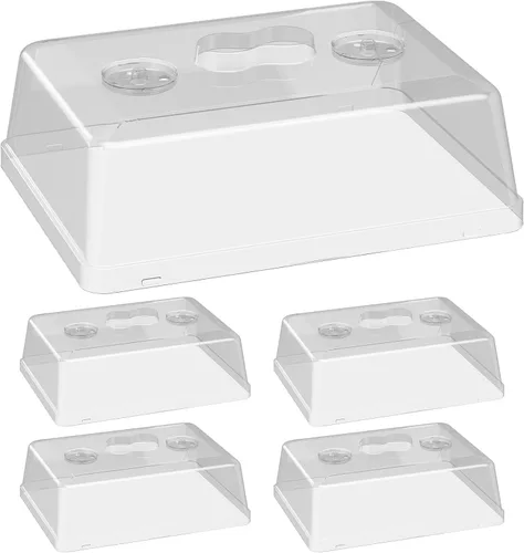 Paquete de 5 cúpulas de alta humedad de 5 pulgadas para SOLIGT Medium 14 x 10.8 x 2.3 pulgadas, rejillas de ventilación ajustables, mango portátil,