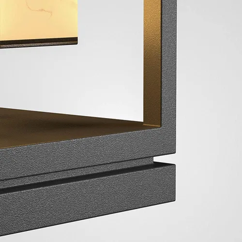 Vista 7 de Luces de poste para exteriores, lámpara de pilar clásica china de imitación de mármol, luz de pilar de puerta de mármol, lámpara de pie de casa