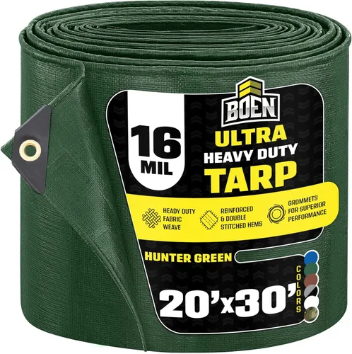 Vista 28 de Lona ultra resistente impermeable con cubierta grande Marrón, 4 x 20 pies / 0.630 in de grosor Lonas a prueba de rasgaduras Material de tejido