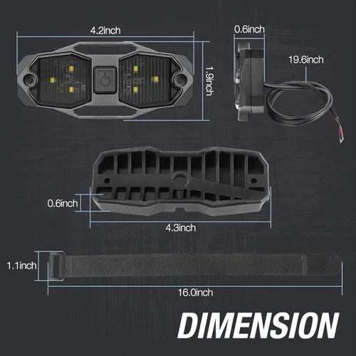 Vista 2 de ACEC SHOP Luz de Cúpula UTV de 12V Universal Montaje en Barra Antivuelco Luz LED de Cúpula UTV Luz Interior Utilidad Jaula Antivuelco Barra de Luz