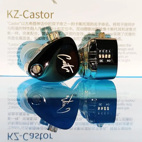 Vista 2 de KZ Castor - Auriculares intrauditivos, sonido de graves mejorado HiFi, IEMs aislantes de ruido ajustables, auriculares con cable de doble