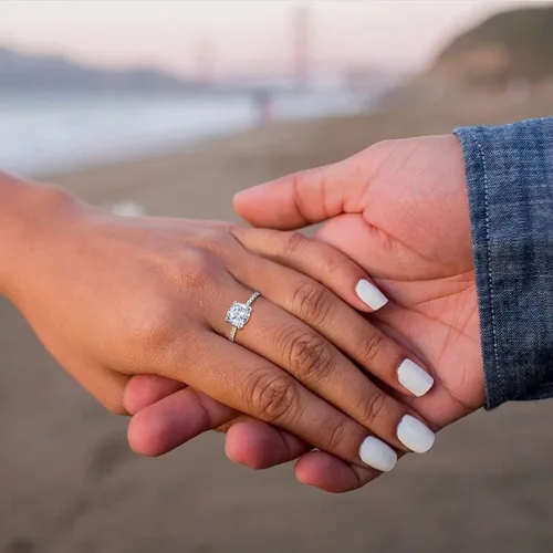 Vista 4 de Anillo de compromiso redondo de 2 quilates, 3 unidades, 2 piezas, 1 unidad, para mujer, anillos de boda, anillo de diamantes falsos, anillo de oro