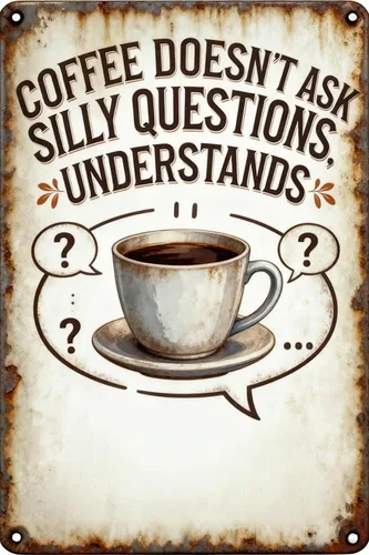 Vista 16 de COFFEE IS THE BEST THERAPY Metal Tin Sign 8x12 Inch - Retro Wall Decor For Man Cave，Home, Bar, Kitchen, Garage
