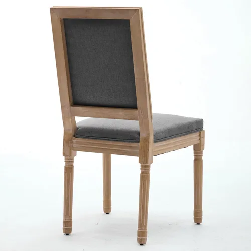 Vista 7 de French Style Solid Wood Frame Dining Chairs, Hand-Pulled Buckle Decor PU Leather with Nailhead Trim, High Back Dining Room Chairs Set of 2 for