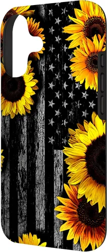 Vista 2 de American Flag with Sunflowers Case for iPhone 17