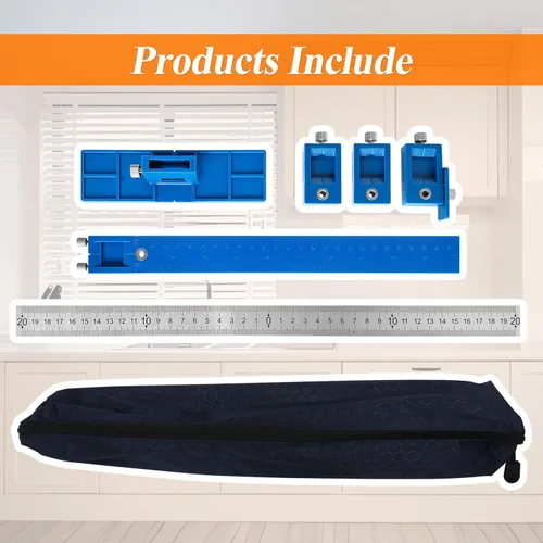 Vista 5 de Herramienta de plantilla de hardware de gabinete, guía de perforación de madera, herramientas eléctricas localizador de perforaciones para manijas