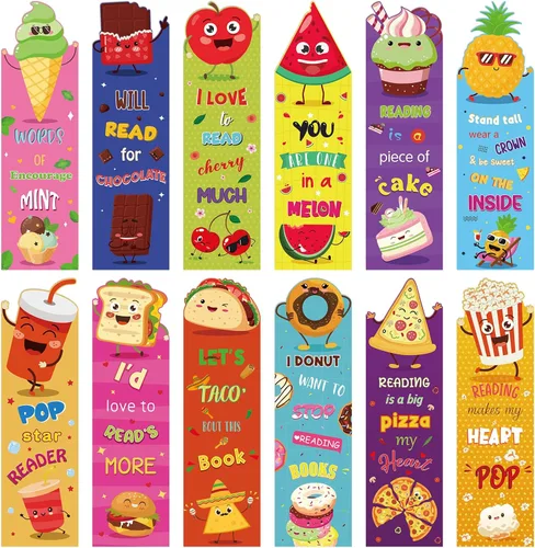 Marcapáginas para niños, 72 marcapáginas de frutas de verano, coloridos e inspiradores, marcadores de lectura para fines de año, regalos para