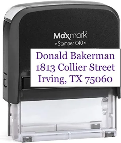 Vista 10 de MaxMark Sello de firma personalizado: sello de bolsillo preentintado de tamaño pequeño personalizado con tu firma