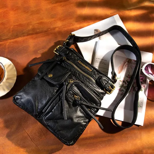 Vista 2 de Montana West Crossbody Bag for Women Soft Washed Leather Multi Pocket Shoulder Purses