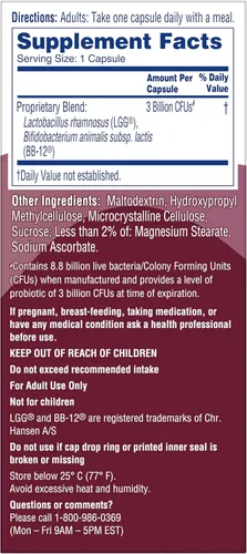 Vista 8 de Cápsulas probióticas diarias Phillips' Colon Health, defensa contra síntomas 4-en-1 para ayudar a defender contra el gas ocasional, hinchazón