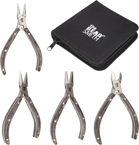 Vista 10 de The Beadsmith Juego de alicates de madera - Elementos naturales - Kit de 4 piezas: nariz de cadena, nariz redonda, nariz plana, cortador lateral