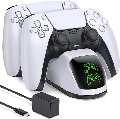 Estación de carga de controlador PS5 para Playstation 5 Dualsense controlador con base de cargador de doble soporte, accesorios de cargador de