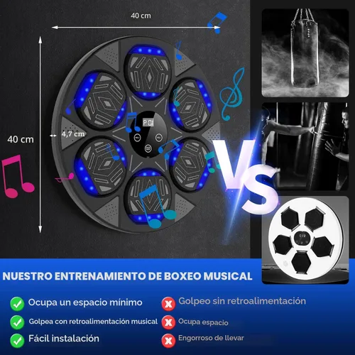 Vista 3 de LOLBOX 2026 Music Boxing Machine for Adults and Kids, Smart Bluetooth Boxing Training Equipment with Gloves Wall Mounted, Workout Punching Machine