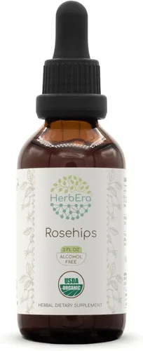 HerbEra Rosehips B60 USDA - Tintura orgánica | Extracto sin alcohol, gotas de hierbas de alta potencia | Rosa mosqueta orgánica certificada (Rosa