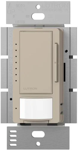 Vista 14 de Lutron Maestro Interruptor regulador con sensor de movimiento para baño, garaje, lavandería y armario, sensor de ocupación y ausencia