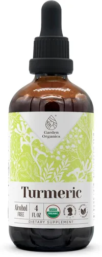 Vista 6 de Extracto orgánico sin alcohol de cúrcuma USDA Suplemento dietético, tintura de alta potencia Cúrcuma orgánica certificada natural
