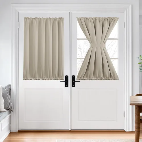 Vista 28 de Deconovo - Cortinas opacas para puerta francesa para ventana de puerta Gris oscuro