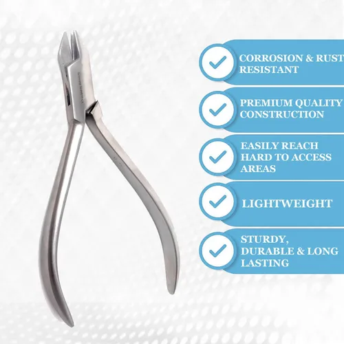 Vista 7 de Alicates de doblado de alambre de ortodoncia de acero inoxidable alemán prémium (alicates de 3 puntas)