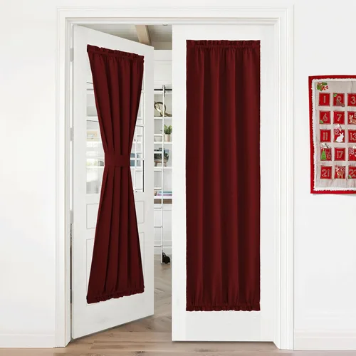 Vista 155 de NICETOWN Cortinas 100% opacas para puerta francesa, cortinas de privacidad para ventana, persianas de oscurecimiento de habitación de 25 x 64