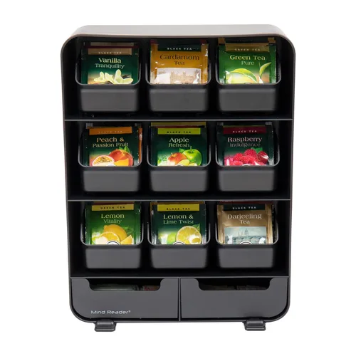 Vista 6 de Mind Reader, organizador para condimentos y soporte para saquitos de té "Baggy", color negro, ninguno , Negro
