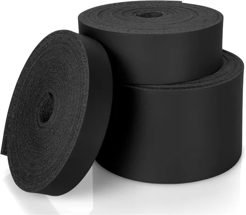 Vista 2 de JinRuiKJ Correa de cuero de grano superior – 1/2 pulgada de ancho 72 pulgadas de largo, tiras de cuero negro – muy adecuada para proyectos de arte