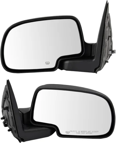 Vista 222 de TRQ Conjunto de 2 piezas de espejo lateral para conductor y pasajero, ajuste eléctrico, sin calefacción, sin memoria, color negro, compatible