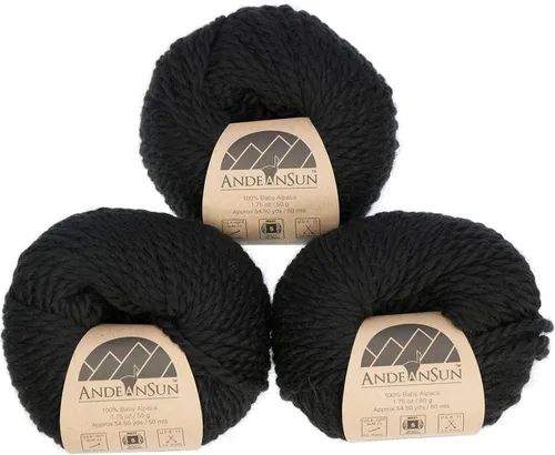 (Juego de 3) Ovillos 100% de lana de alpaca bebé #1, DK #3, Worsted #4, Bulky #5 (150 gramos / 5.29 onzas en total), lujosos, acogedores y suaves