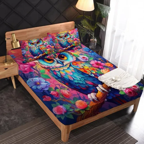 Vista 22 de Juego de sábanas abstractas tamaño individual, sábanas de microfibra suave, bolsillo profundo, sábanas y fundas de almohada estampadas sin arrugas