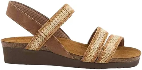Vista 15 de Naot Kayla sandalia con taco de cuña para mujer Piel de lagarto beige