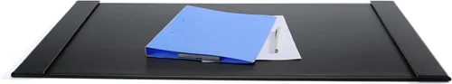 Vista 6 de Protector de escritorio de cuero de 30 x 18 pulgadas con rieles laterales para escritura, protector de escritorio ejecutivo para oficina, hogar
