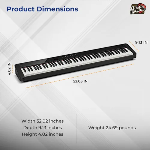 Vista 6 de Casio PX-S1100 Privia - Piano digital - Paquete negro con soporte de muebles CS-68, sistema de tres pedales SP-34, banco de muebles, libro