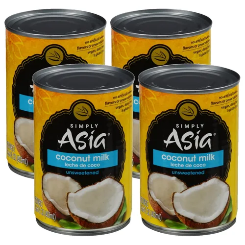 Vista 6 de Simply Asia Leche de coco sin azúcar, 13.66 onzas líquidas, una lata de 13.66 onzas de leche de coco sin azúcar, sin gluten ni lácteos, alternativa