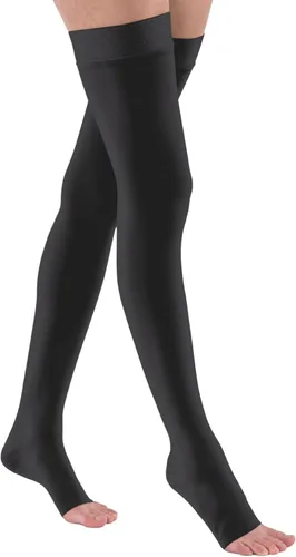 JOBST Relief - Medias de compresión de 30-40 mmHg, banda de silicona alta al muslo, punta abierta, calcetines de compresión para mujeres/hombres