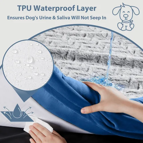 Vista 5 de WNPETHOME - Cama XXL extragrande para perros, sofá cama lavable para perros con funda impermeable extraíble, sofá cama ortopédico grande
