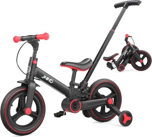 Bicicleta para niños de 18 meses a 5 años, bicicleta de empuje 6 en 1 con ruedas y pedales de entrenamiento, bicicleta de equilibrio para niños y