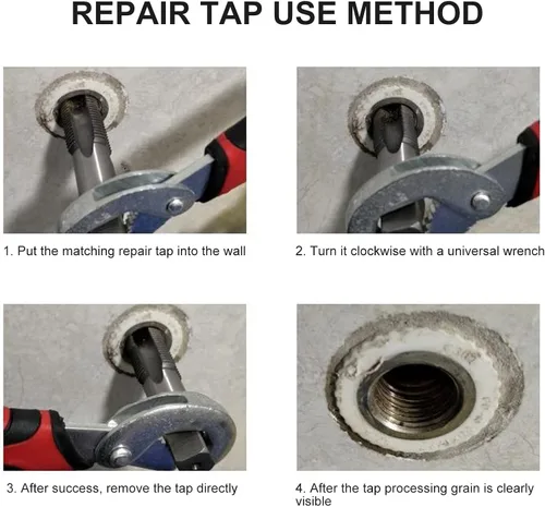 Vista 7 de 7 unids métrico juego de roscas métricas acero HSS herramienta de corte de hilo espiral punta grifos M3 M4 M5 M6 M8 M10