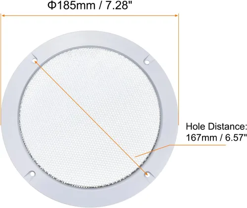 Vista 2 de Cubierta para parrilla de altavoz, protector de rejilla de subwoofer (con tornillos), [para audio casero DIY] - 6.5 pulgadas/blanco/2 piezas
